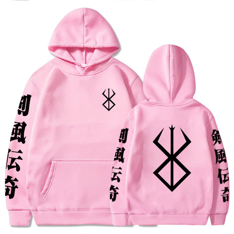 Berserk Anime Hoodies Men Logo Hoodie Hip Hop Long Sleeve Sw