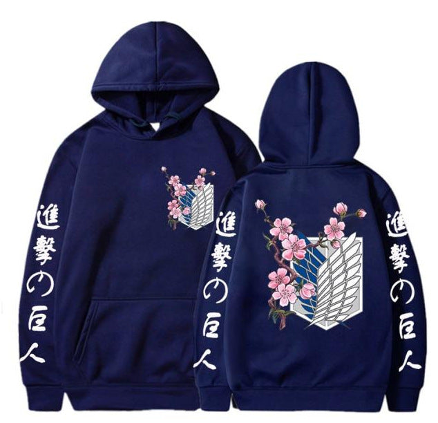 Cross-border hot selling double hooded Korean style loose-fitting sweatshirt Attack on Titan hoodie Japanese comic Levi soldier top
