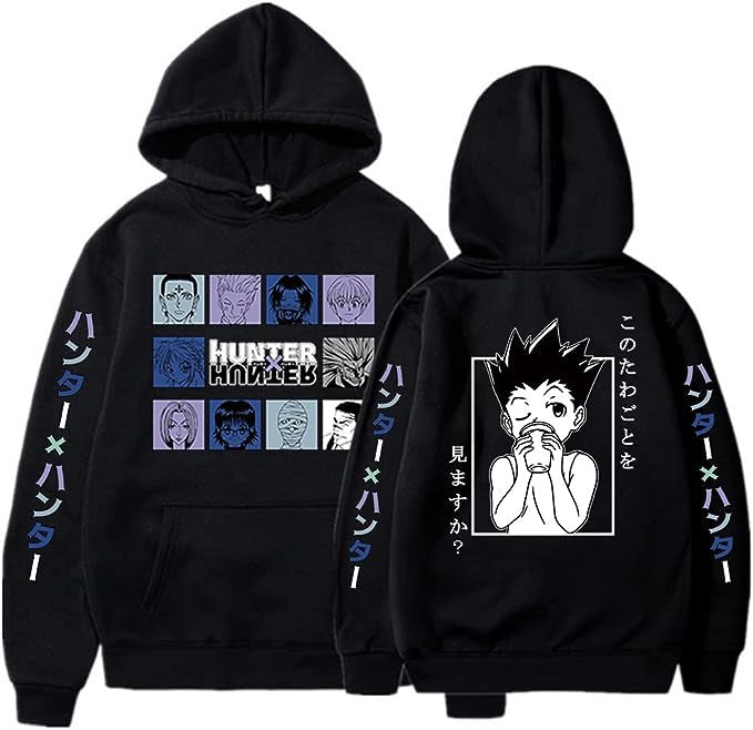 Large size men and women couple sweater trendy hooded hoodie anime hoodie