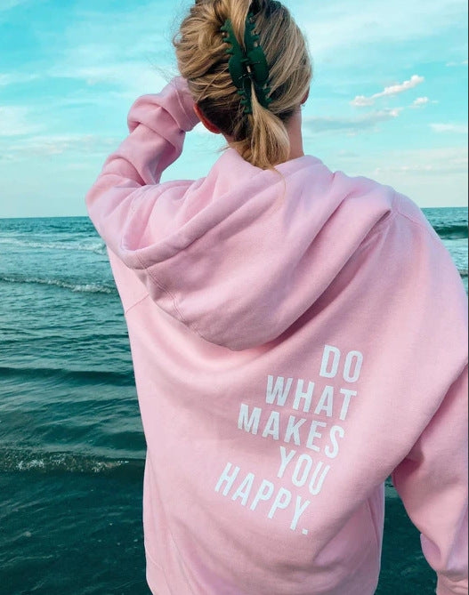 European and American all-match Christmas theme sweatshirt with full print floral Christmas elements and letter hooded sweatshirt with casual style