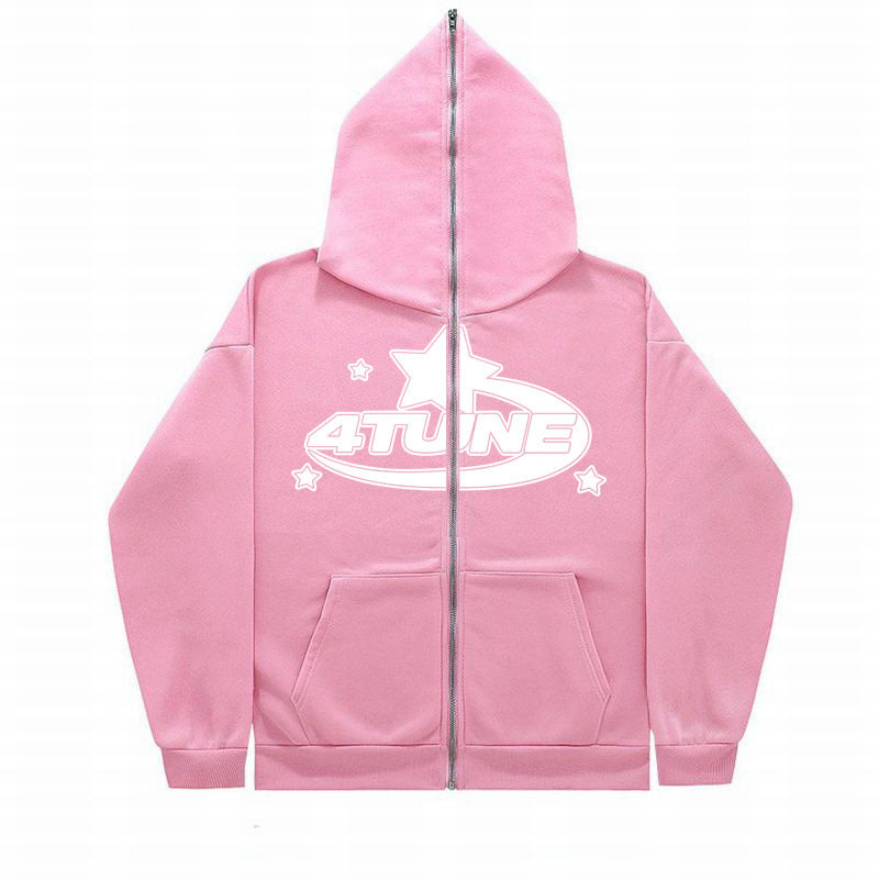 2023 cross-border new product tune trendy men's full face zipper sweatshirt American retro Y2K sweatshirt men's casual jacket