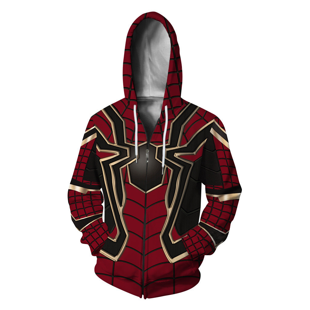3D digital printing Spider-Man New Era Little Black Spider cosplay anime zipper cardigan hooded sweatshirt