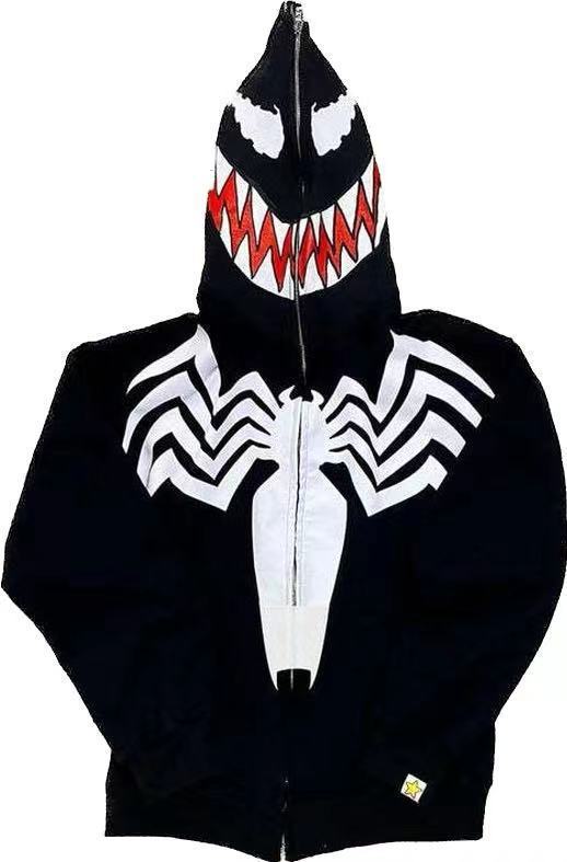 Foreign trade bapeGengar Ghost Stone Gengar Harajuku 3D digital printing sweater zipper to the end hoodie Y2K