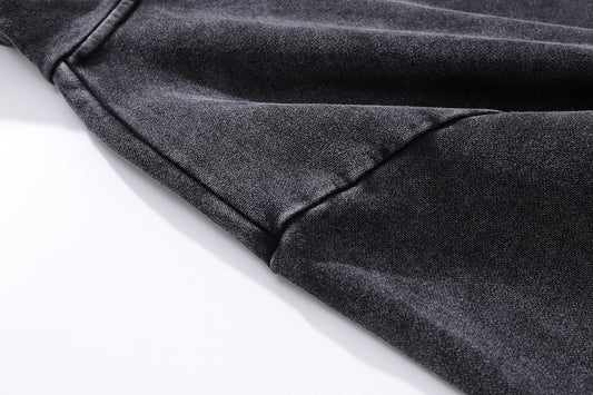 High version B family BB kangaroo pocket fleece hoodie heavy industry wash water old effect OS loose version couple models wholesale