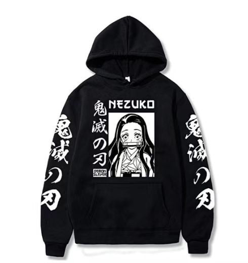Large size men and women couple sweater trendy hooded hoodie anime hoodie