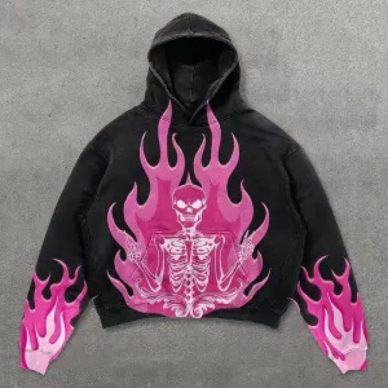 2025 new skull skeleton 3d print sweatshirt men's trendy pullover hoodie