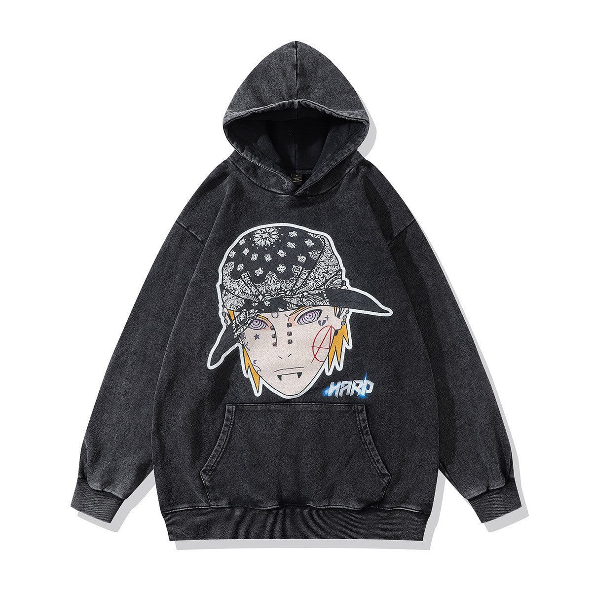 High version B family BB kangaroo pocket fleece hoodie heavy industry wash water old effect OS loose version couple models wholesale