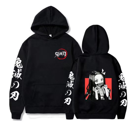 Large size men and women couple sweater trendy hooded hoodie anime hoodie