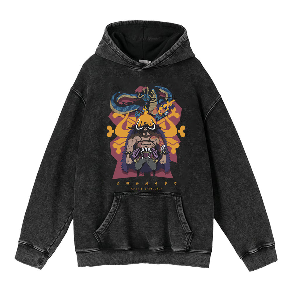 Luffy Zoro anime street retro cotton sweatshirt street fashion hooded sweatshirt