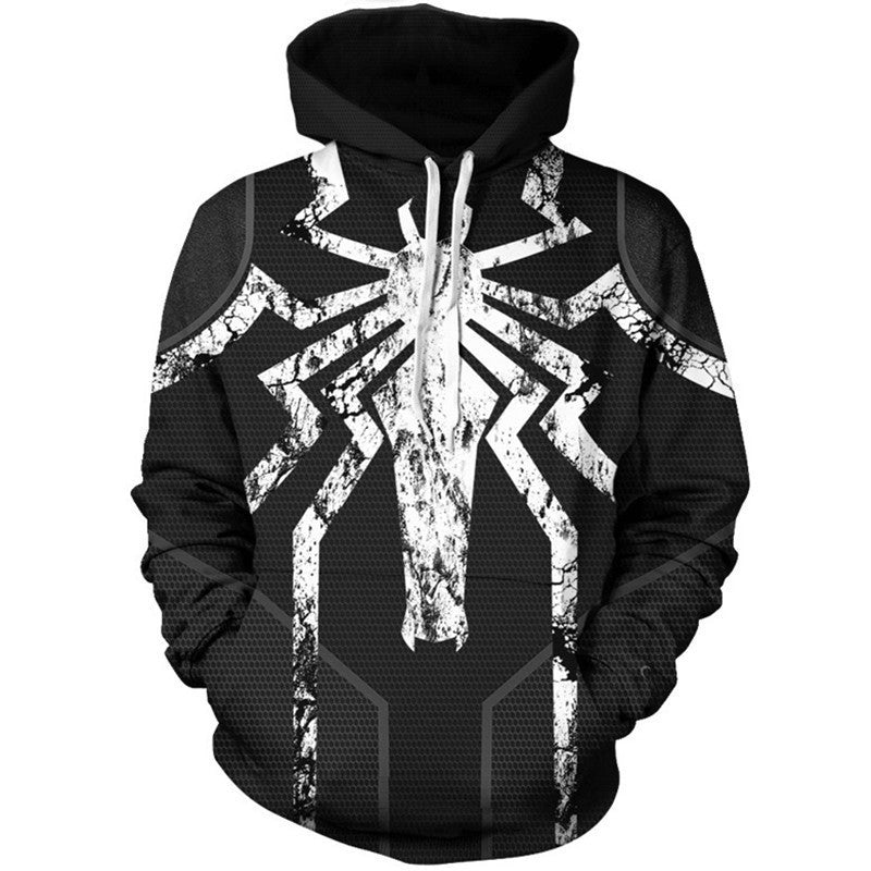 3D digital printing Spider-Man New Era Little Black Spider cosplay anime zipper cardigan hooded sweatshirt