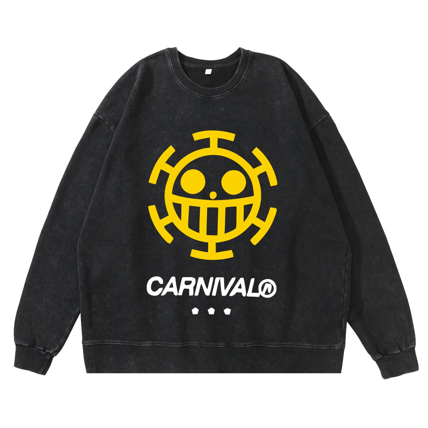 360g heavy washed retro sweatshirt street hip-hop anime American style pirate Luffy Zoro cotton autumn sweatshirt