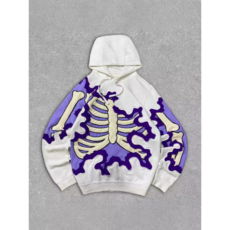 2025 new skull skeleton 3d print sweatshirt men's trendy pullover hoodie