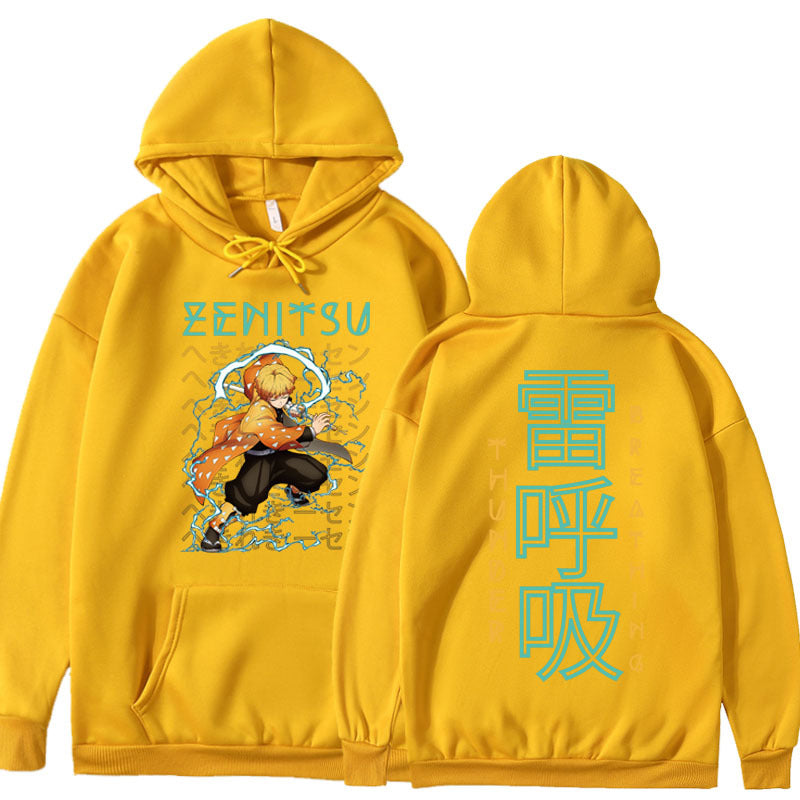 New Korean Harajuku Japanese Manga Kimetsu no Yaiba printed winter hoodie sweatshirt