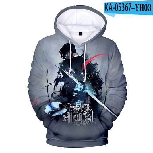 2021 Amazon Cross-Border Solo Leveling Online Novel 3D Printed Loose Hooded Sweatshirt for Men and Women