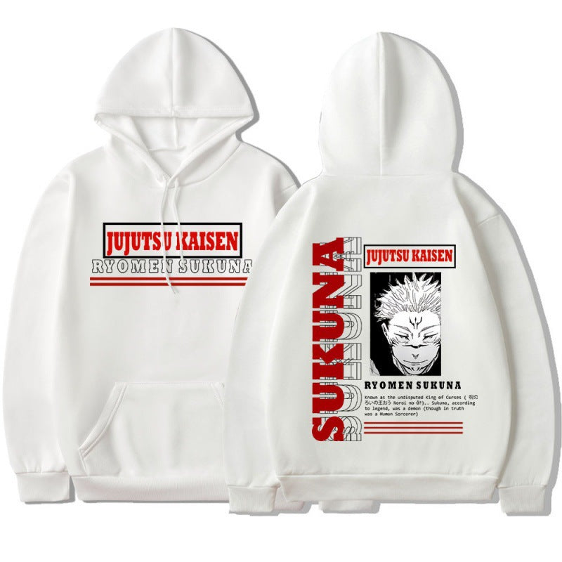 Japanese anime spell fight back to two sides Su Nuo new printed pullover sweatshirt plus velvet hoodie top hoodie