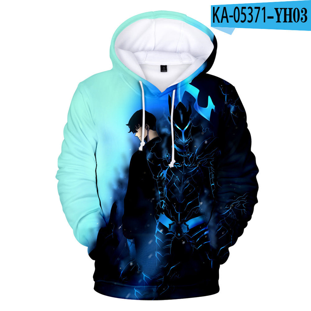 2021 Amazon Cross-Border Solo Leveling Online Novel 3D Printed Loose Hooded Sweatshirt for Men and Women
