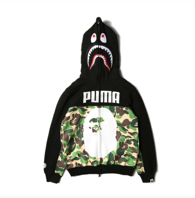New foreign trade products Shark head cartoon bear sweater Unisex casual couple hooded jacket