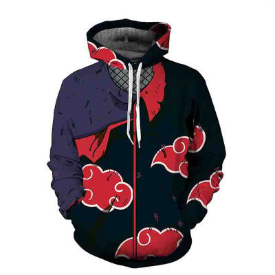 Naruto Akatsuki 3D printed-zip hoodie jacket coat