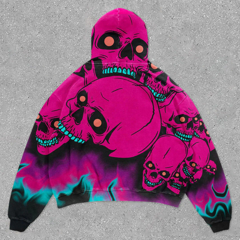 2025 new skull skeleton 3d print sweatshirt men's trendy pullover hoodie