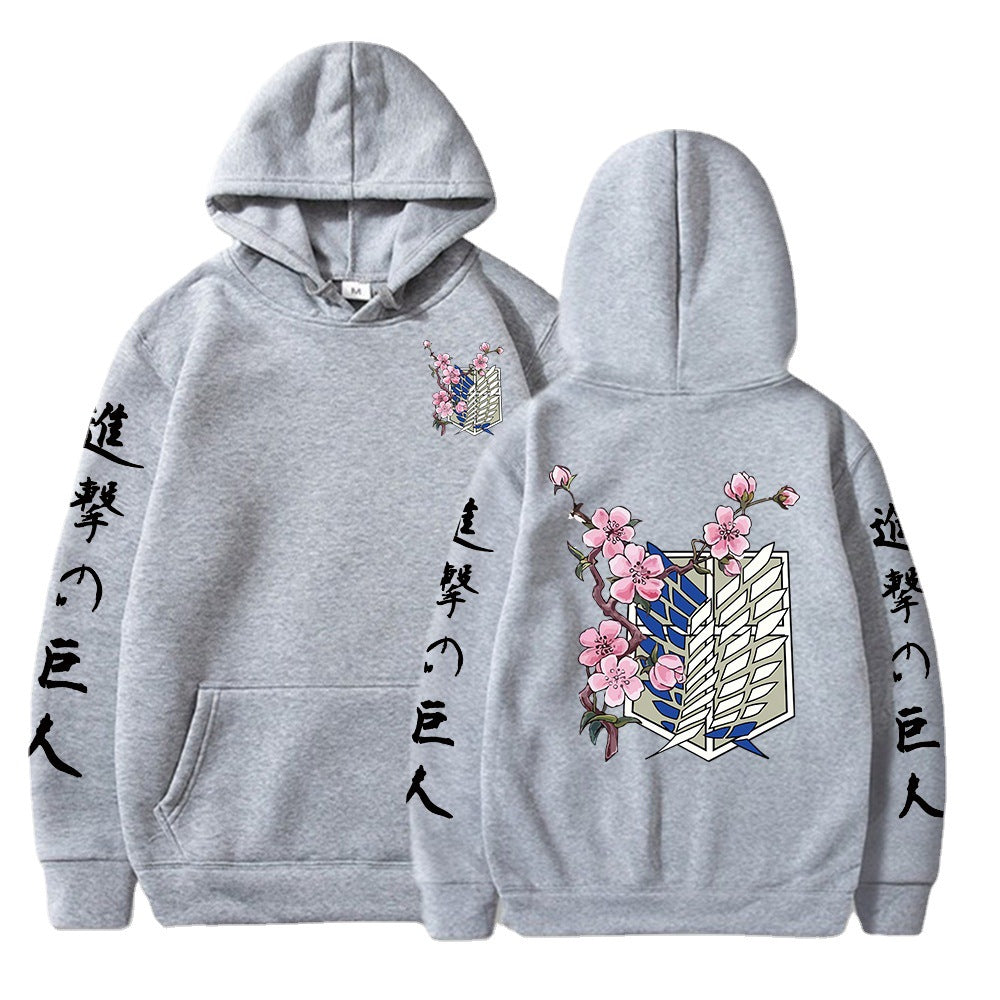 Cross-border hot selling double hooded Korean style loose-fitting sweatshirt Attack on Titan hoodie Japanese comic Levi soldier top