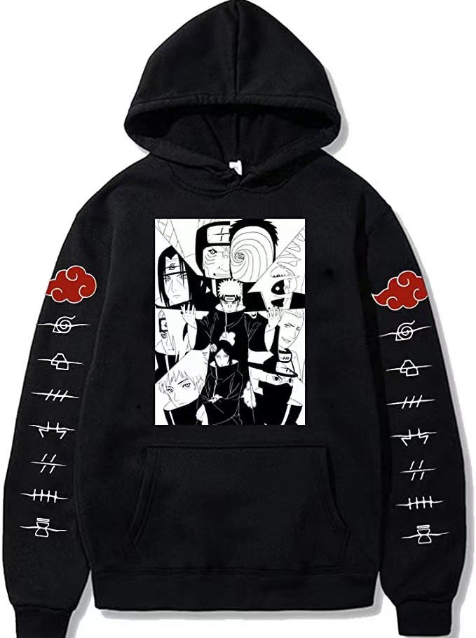 Large size men and women couple sweater trendy hooded hoodie anime hoodie