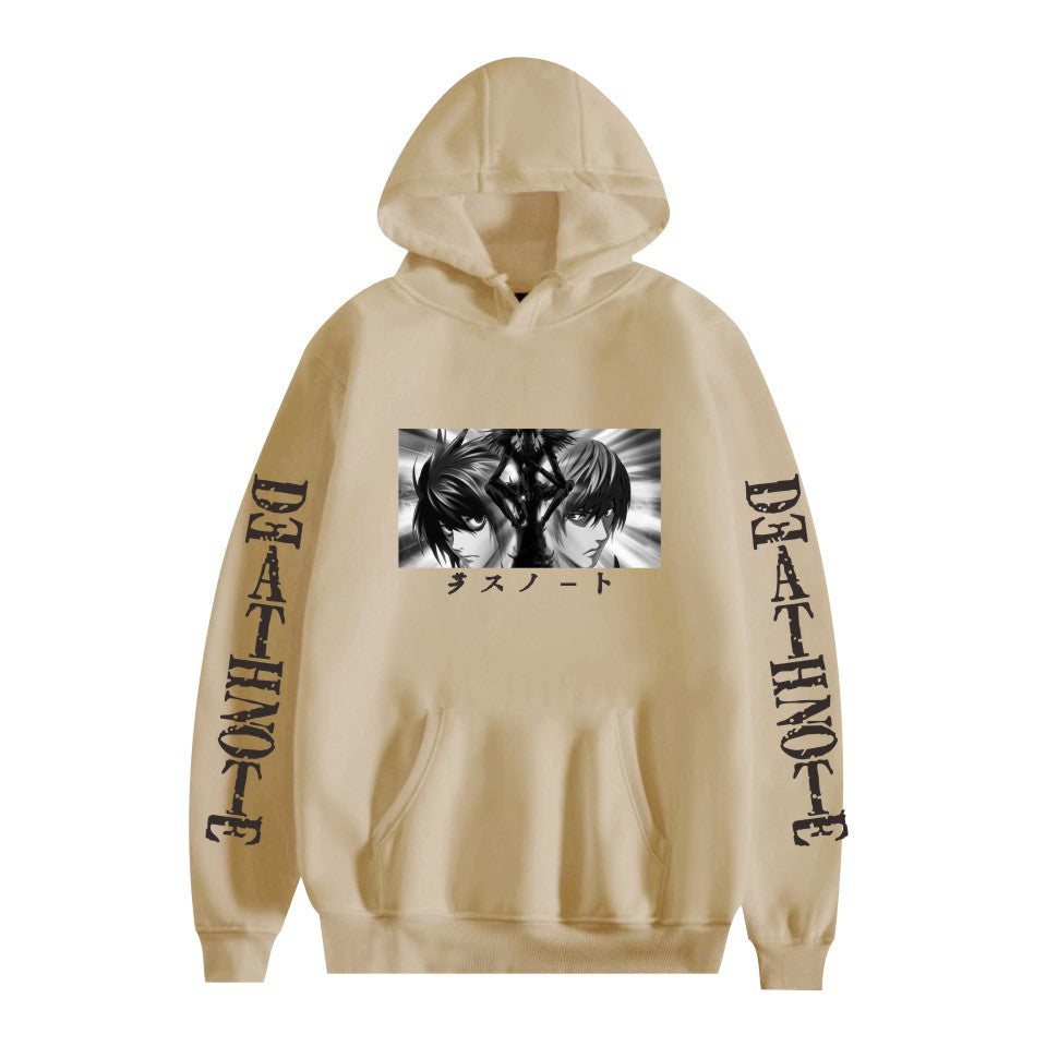 American Men and Women Death Note Hoodie Large Size Pocket Velvet Sweatshirt Sweatshirt Winter