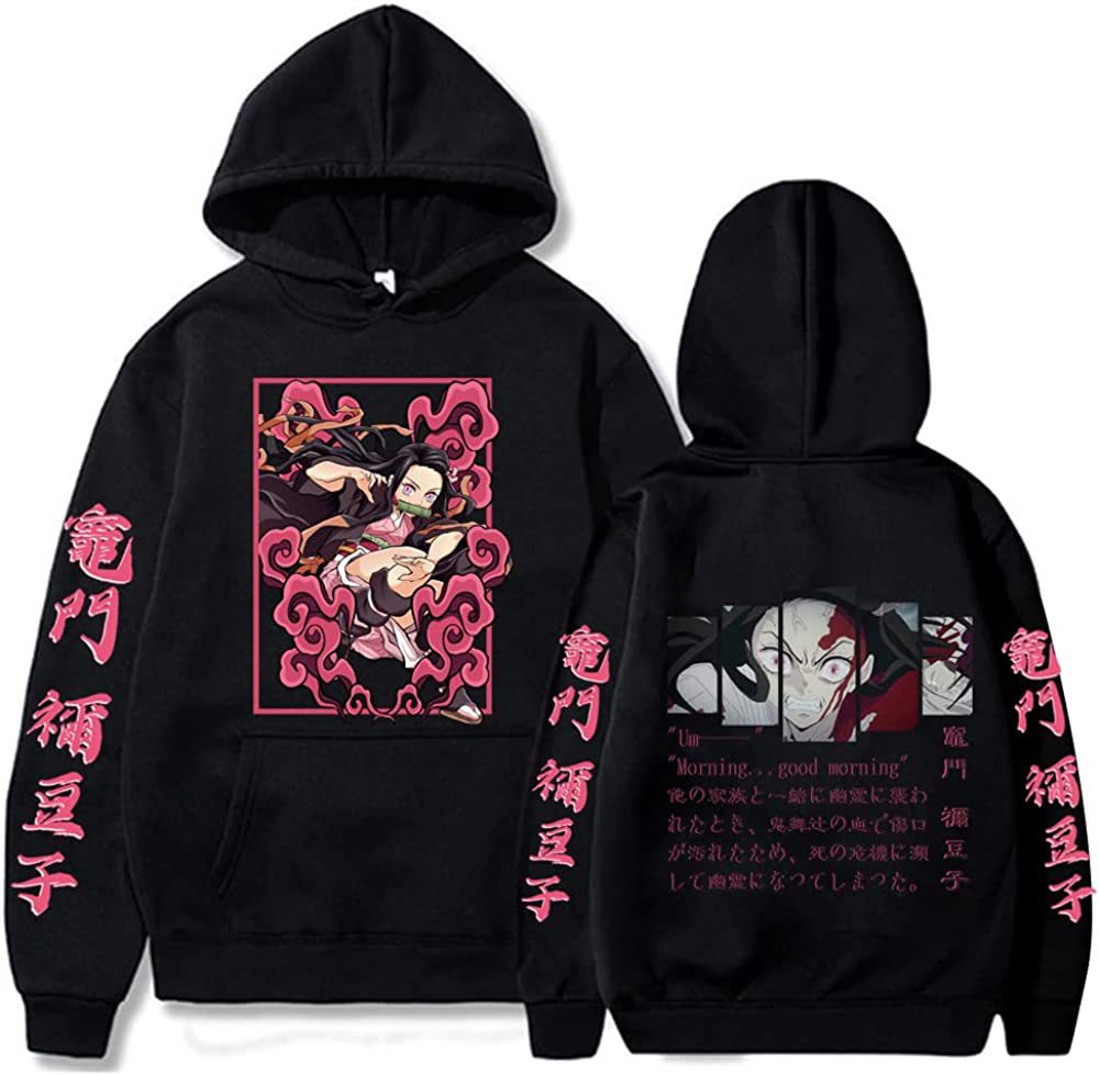 Large size men and women couple sweater trendy hooded hoodie anime hoodie