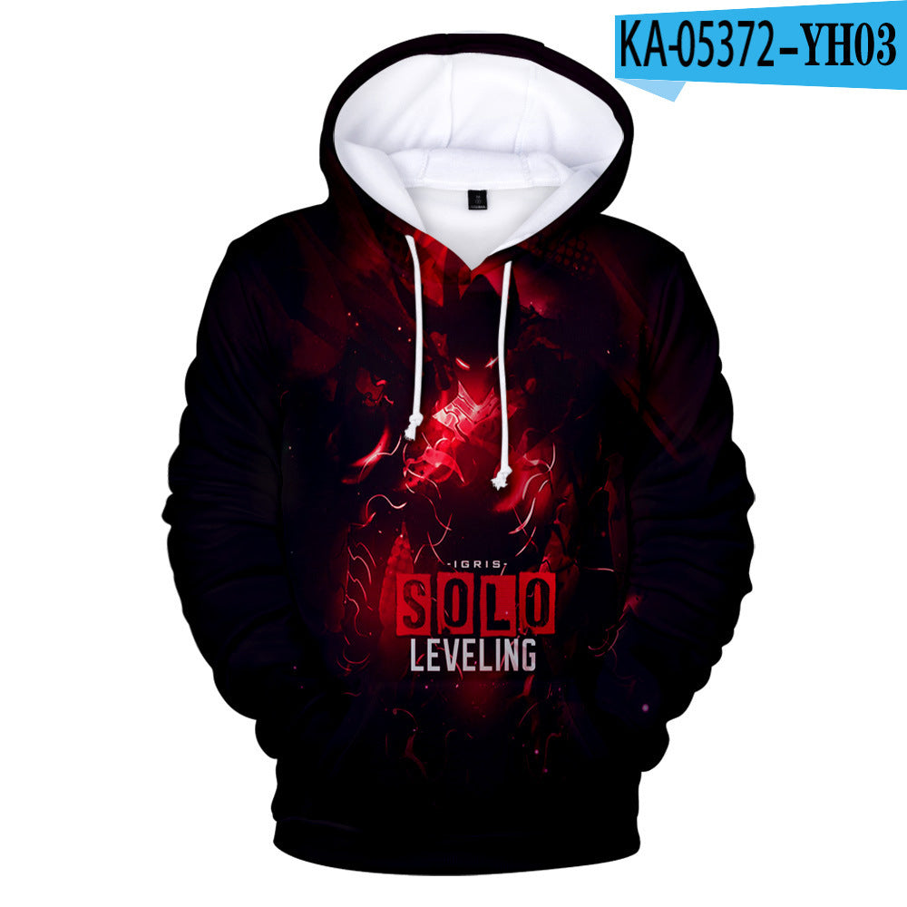 2021 Amazon Cross-Border Solo Leveling Online Novel 3D Printed Loose Hooded Sweatshirt for Men and Women