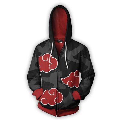 Naruto Akatsuki 3D printed-zip hoodie jacket coat