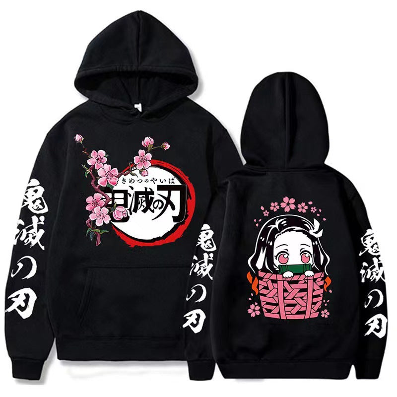 Large size men and women couple sweater trendy hooded hoodie anime hoodie