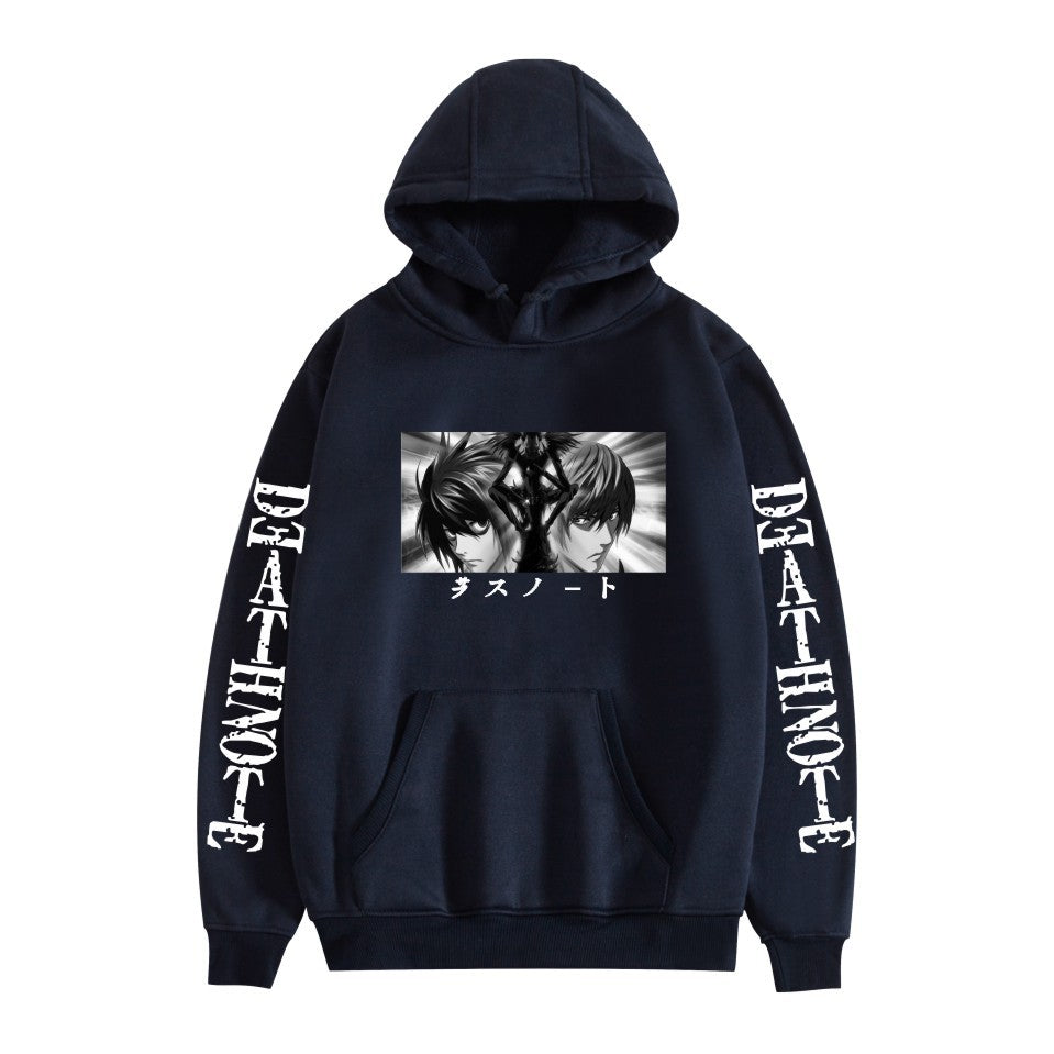 American Men and Women Death Note Hoodie Large Size Pocket Velvet Sweatshirt Sweatshirt Winter
