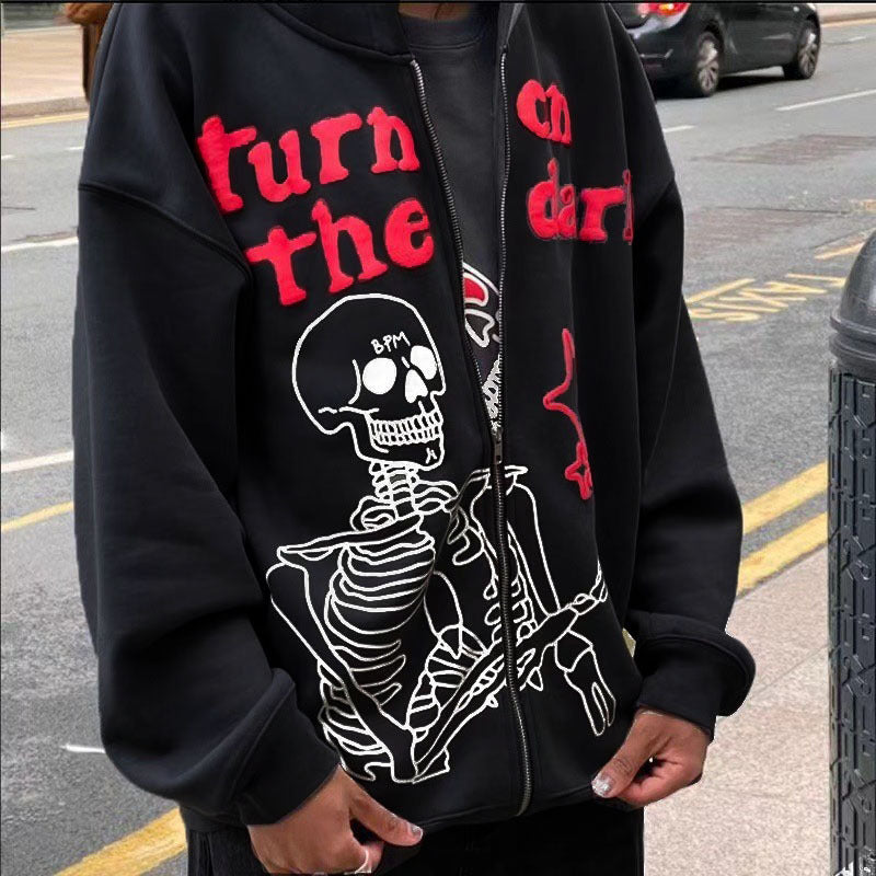 2022 Spot Supply AliExpress Explosive Style Zipper Sweatshirt Long Sleeve Fleece Hoodie Casual Loose Sweatshirt Men and Women