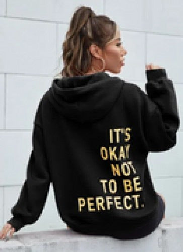 European and American all-match Christmas theme sweatshirt with full print floral Christmas elements and letter hooded sweatshirt with casual style