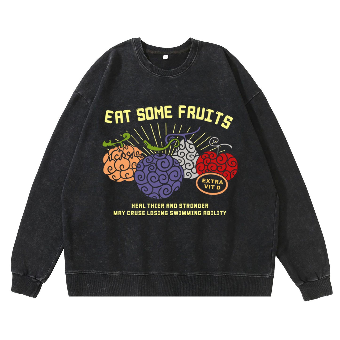 360g heavy washed retro sweatshirt street hip-hop anime American style pirate Luffy Zoro cotton autumn sweatshirt