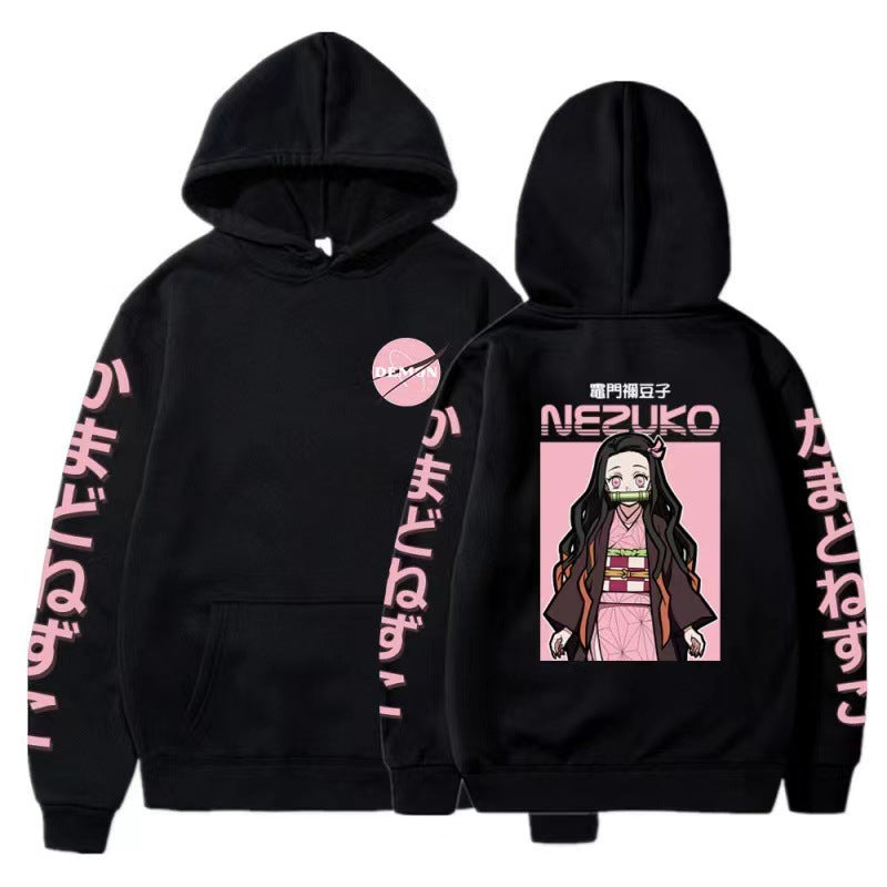 Large size men and women couple sweater trendy hooded hoodie anime hoodie