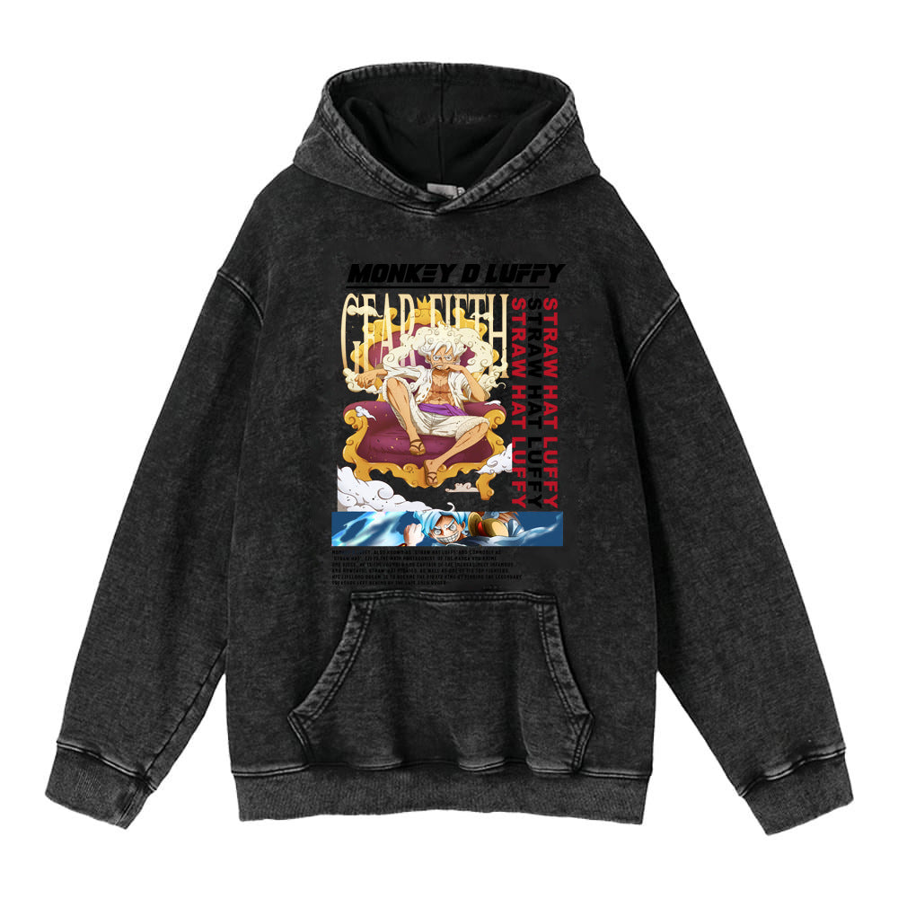 Luffy Zoro anime street retro cotton sweatshirt street fashion hooded sweatshirt