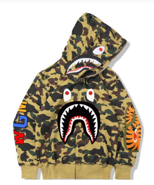 New foreign trade products Shark head cartoon bear sweater Unisex casual couple hooded jacket