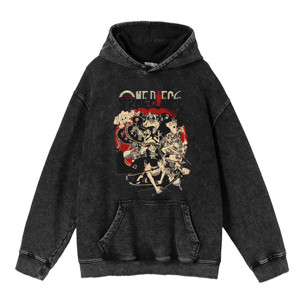 Luffy Zoro anime street retro cotton sweatshirt street fashion hooded sweatshirt