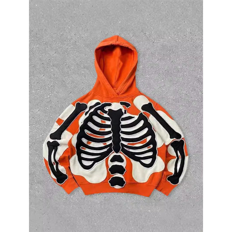 2025 new skull skeleton 3d print sweatshirt men's trendy pullover hoodie