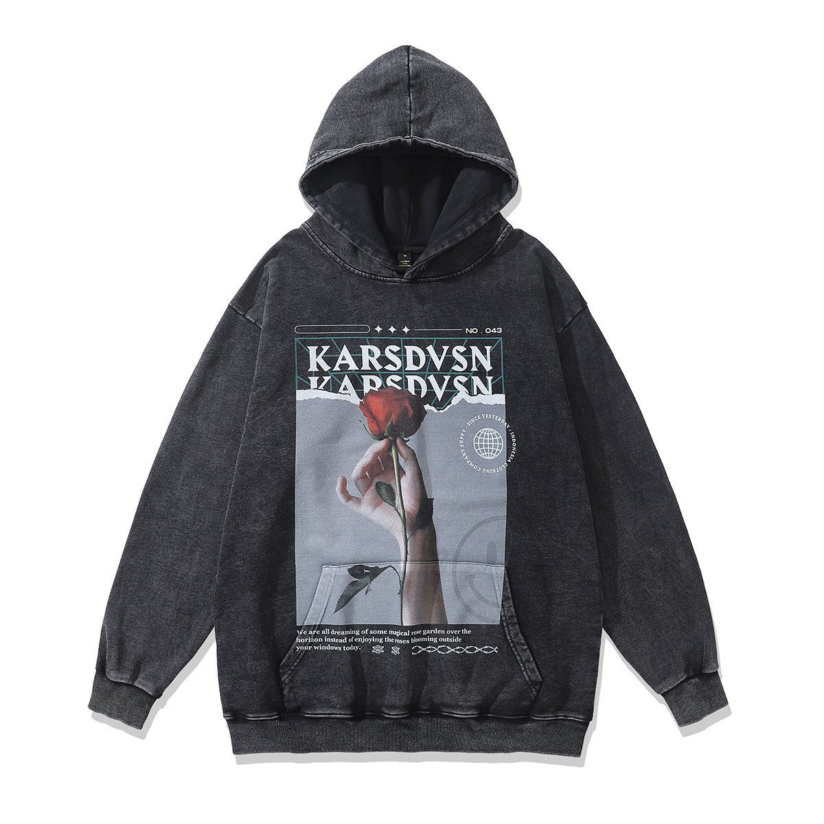 High version B family BB kangaroo pocket fleece hoodie heavy industry wash water old effect OS loose version couple models wholesale