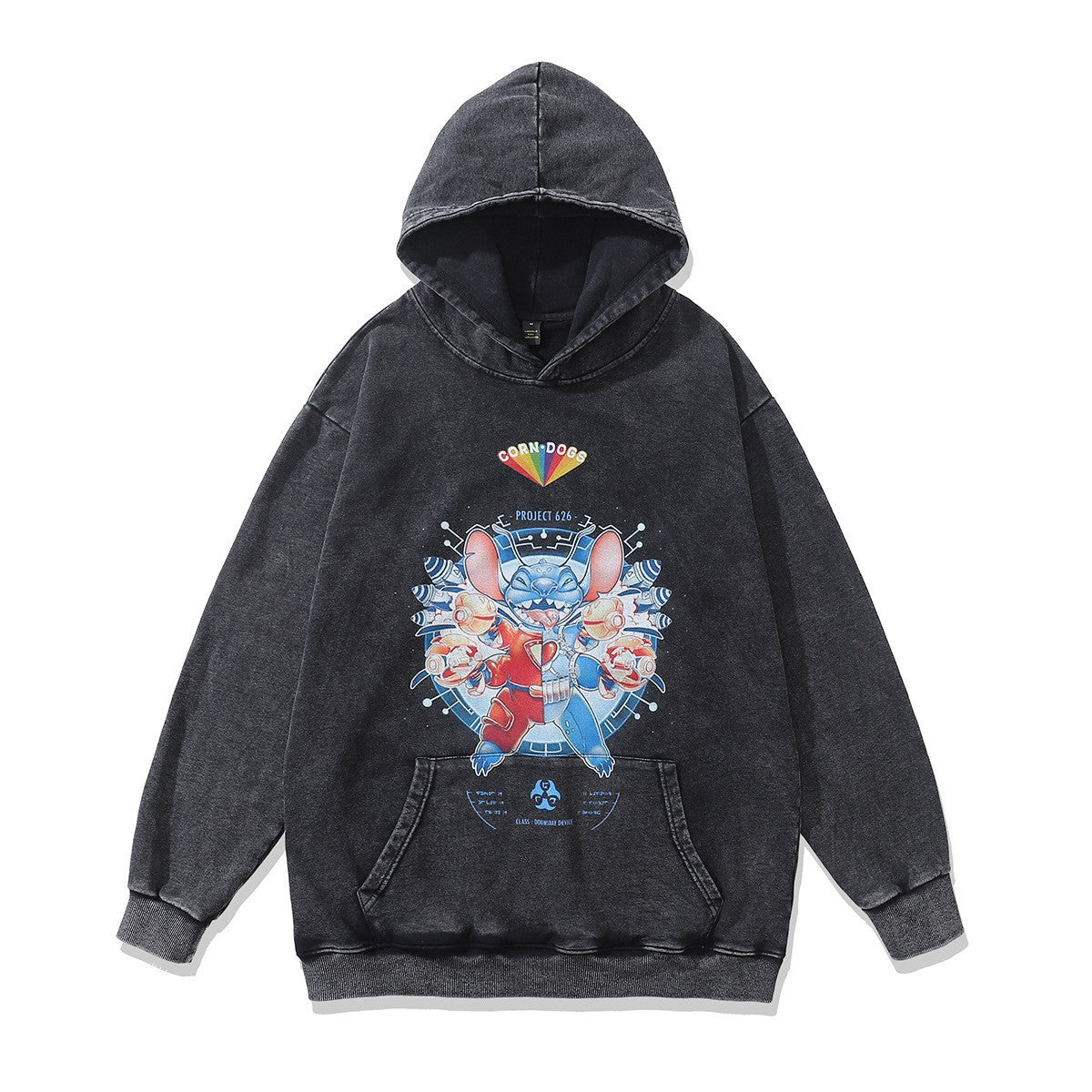 High version B family BB kangaroo pocket fleece hoodie heavy industry wash water old effect OS loose version couple models wholesale