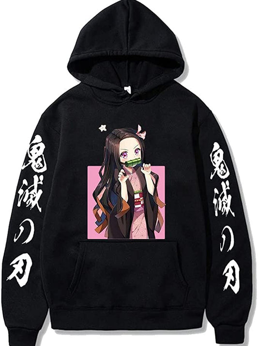 Large size men and women couple sweater trendy hooded hoodie anime hoodie