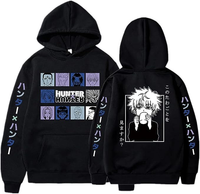 Large size men and women couple sweater trendy hooded hoodie anime hoodie