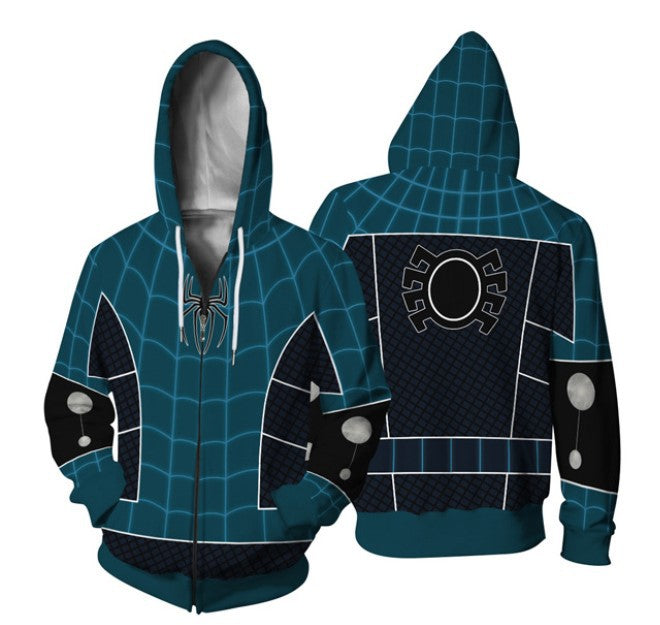 3D digital printing Spider-Man New Era Little Black Spider cosplay anime zipper cardigan hooded sweatshirt