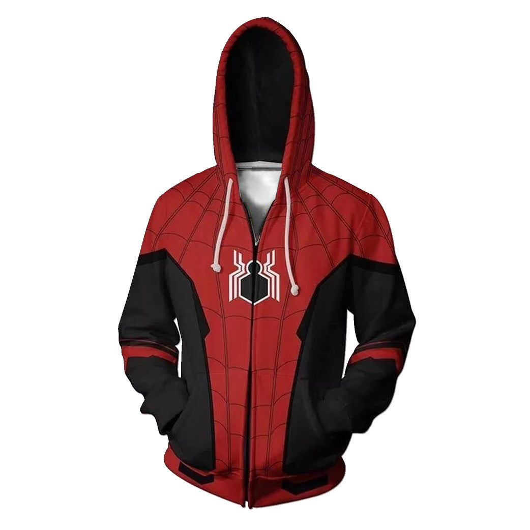 3D digital printing Spider-Man New Era Little Black Spider cosplay anime zipper cardigan hooded sweatshirt