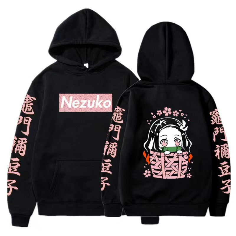 Large size men and women couple sweater trendy hooded hoodie anime hoodie