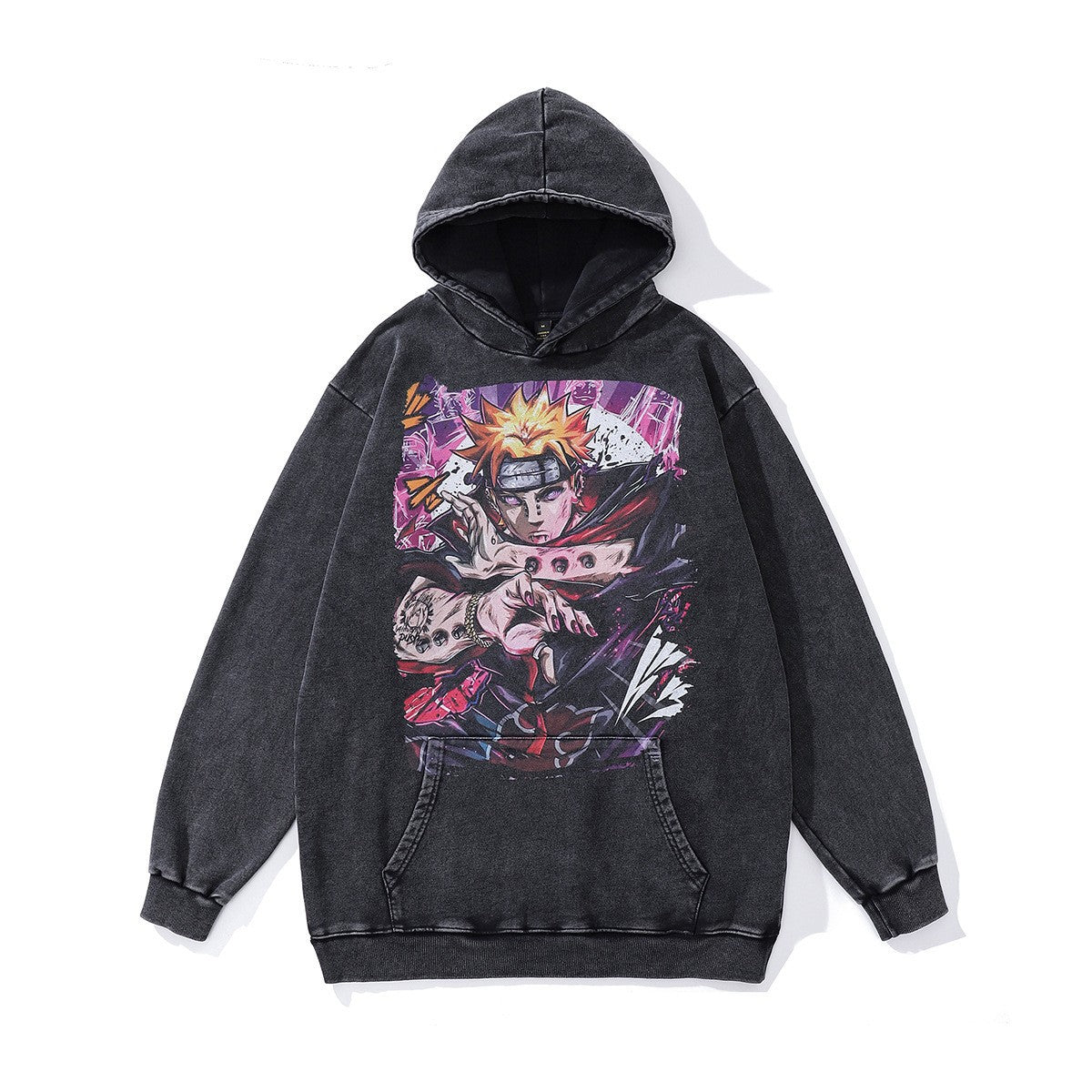 High version B family BB kangaroo pocket fleece hoodie heavy industry wash water old effect OS loose version couple models wholesale