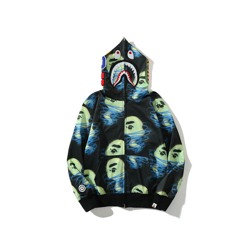 New foreign trade products Shark head cartoon bear sweater Unisex casual couple hooded jacket