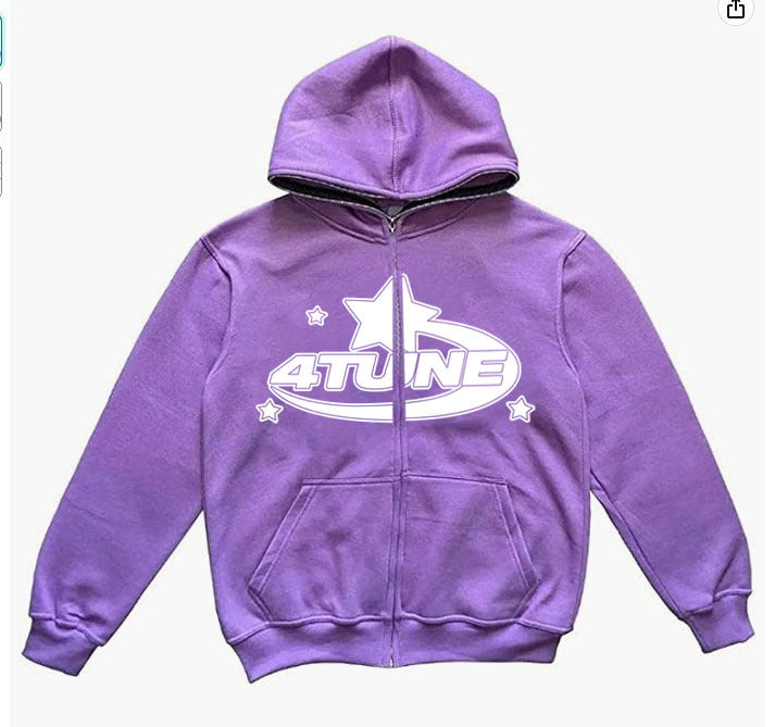 2023 cross-border new product tune trendy men's full face zipper sweatshirt American retro Y2K sweatshirt men's casual jacket