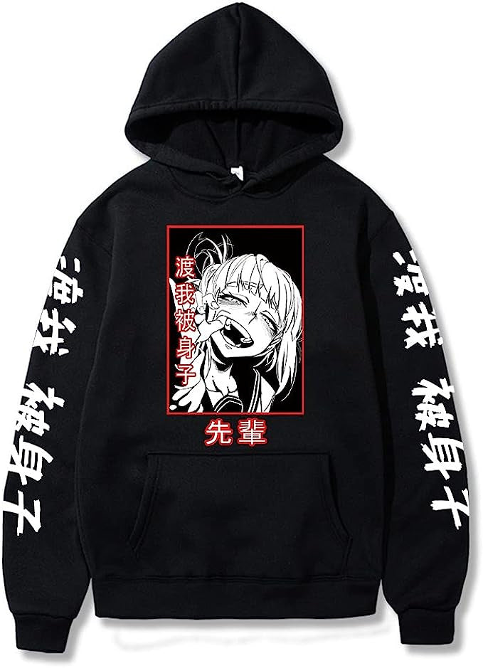 Large size men and women couple sweater trendy hooded hoodie anime hoodie